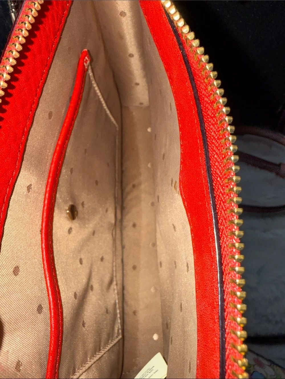 kate spade Red Pebbled Leather Crossbody with Gold Hardware